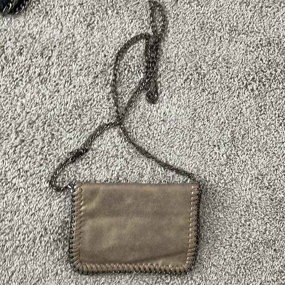 Bronze Shimmer Faux Leather Crossbody Bag - Picture 2 of 4